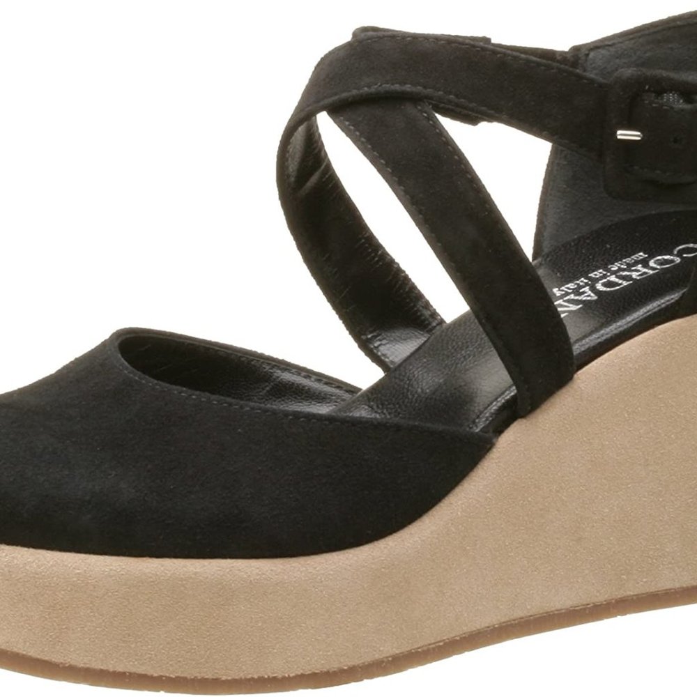 CORDANI "DALLACE" BLACK SUEDE WEDGE (SIZE 39)